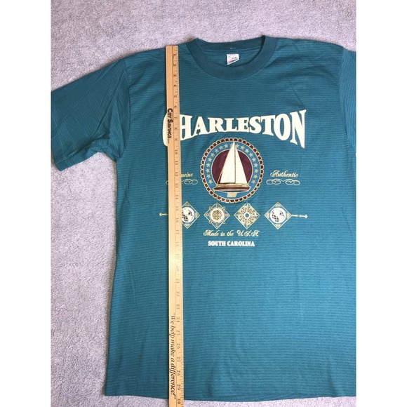 Vintage Charleston T-shirt Mens Large Sailboat Graphic SC USA 90s Logo - Picture 3 of 7